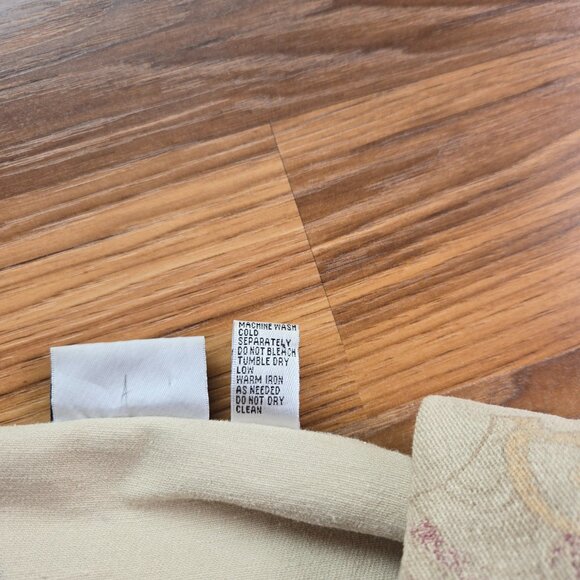 Chico's Design Denim Jacket Size 2 Women's Medium Beige Oriental Print Stretch - Picture 6 of 10